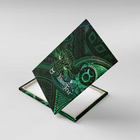 Personalised Polynesia Zodiac Taurus Canvas Wall Art Galaxy Polynesian Pattern Chest Tattoo Style LT14 With Frame Green - Polynesian Pride