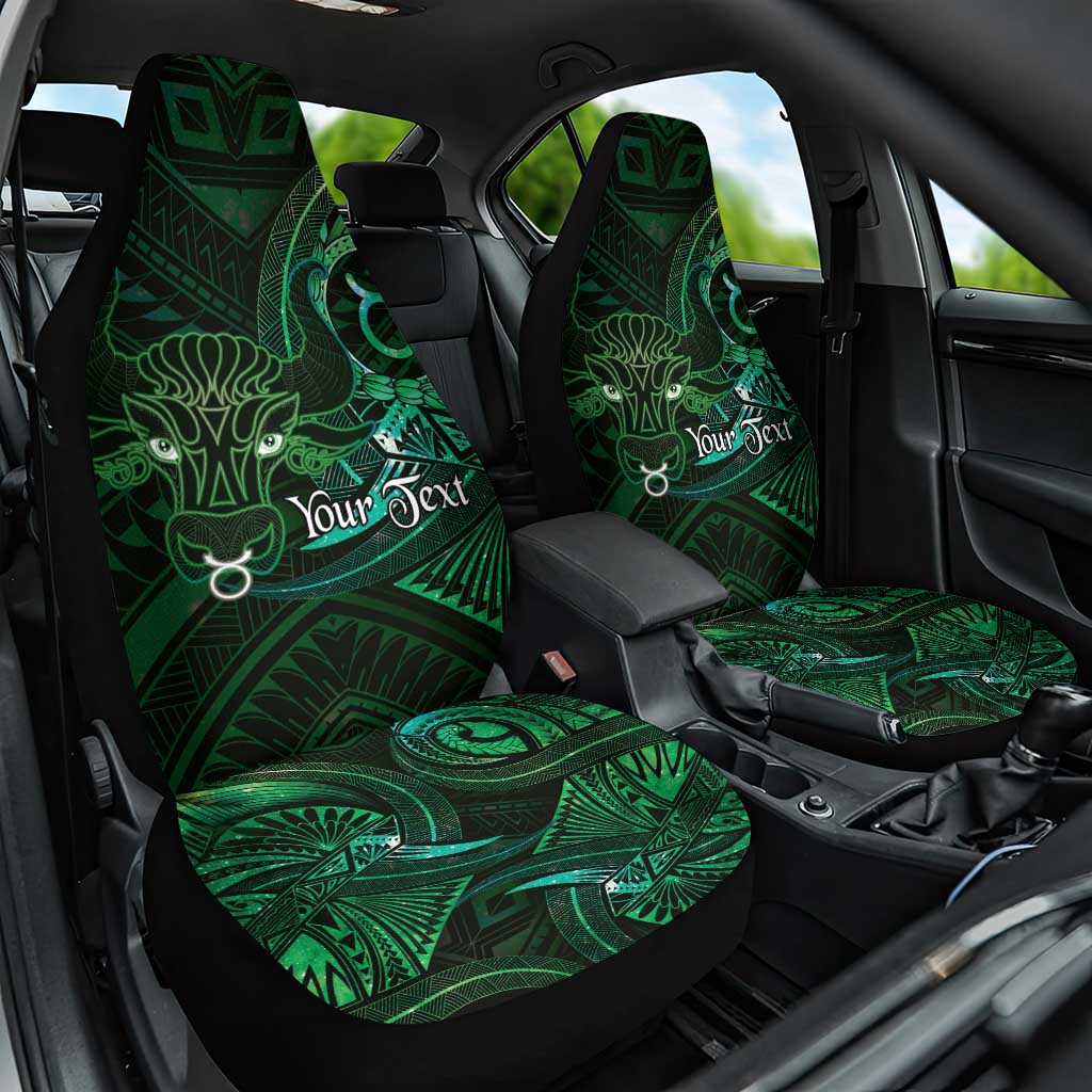 Personalised Polynesia Zodiac Taurus Car Seat Cover Galaxy Polynesian Pattern Chest Tattoo Style LT14 One Size Green - Polynesian Pride