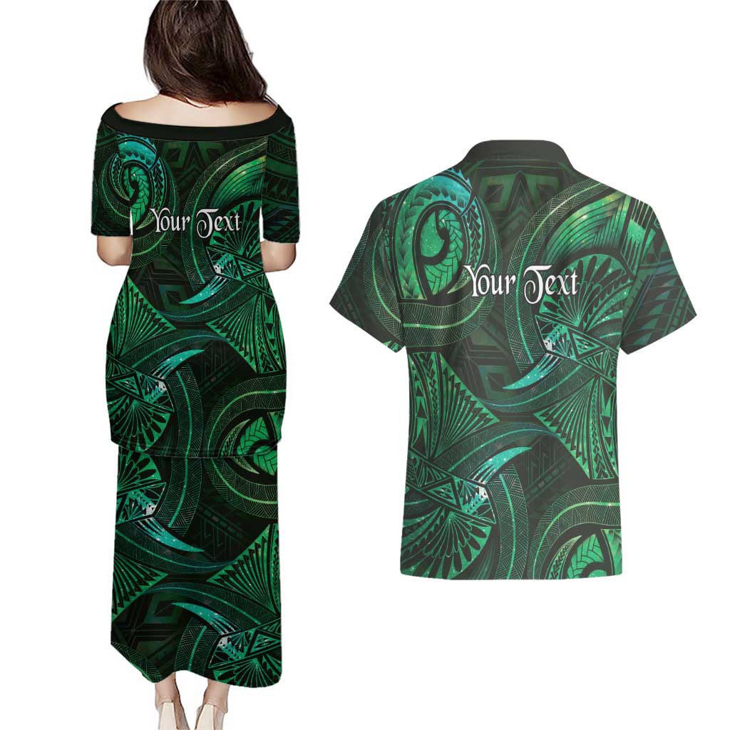 Personalised Polynesia Zodiac Taurus Couples Matching Puletasi and Hawaiian Shirt Galaxy Polynesian Pattern Chest Tattoo Style LT14 - Polynesian Pride