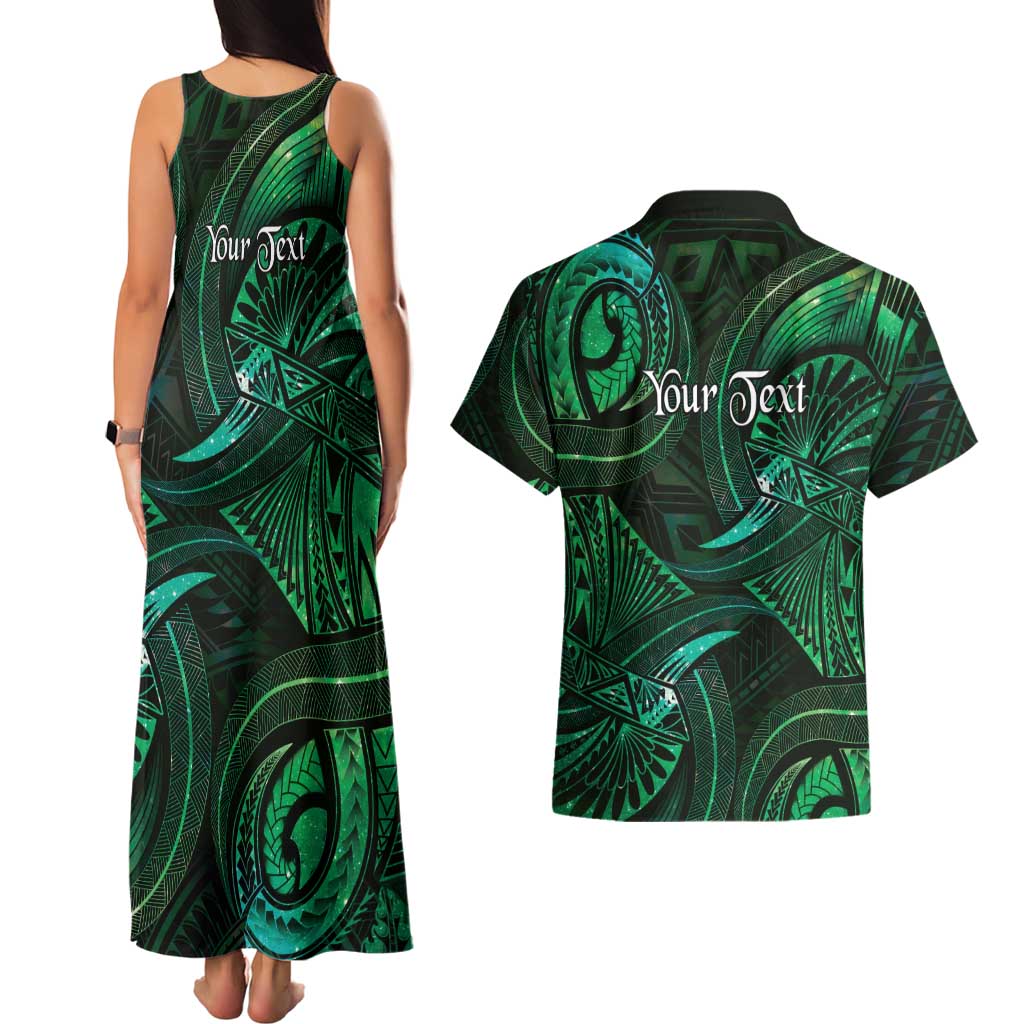 Personalised Polynesia Zodiac Taurus Couples Matching Tank Maxi Dress and Hawaiian Shirt Galaxy Polynesian Pattern Chest Tattoo Style LT14 - Polynesian Pride