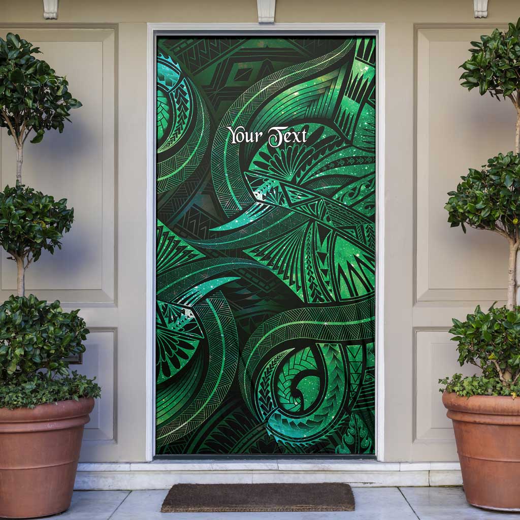 Personalised Polynesia Zodiac Taurus Door Cover Galaxy Polynesian Pattern Chest Tattoo Style LT14 Green - Polynesian Pride