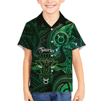 Personalised Polynesia Zodiac Taurus Family Matching Off Shoulder Maxi Dress and Hawaiian Shirt Galaxy Polynesian Pattern Chest Tattoo Style