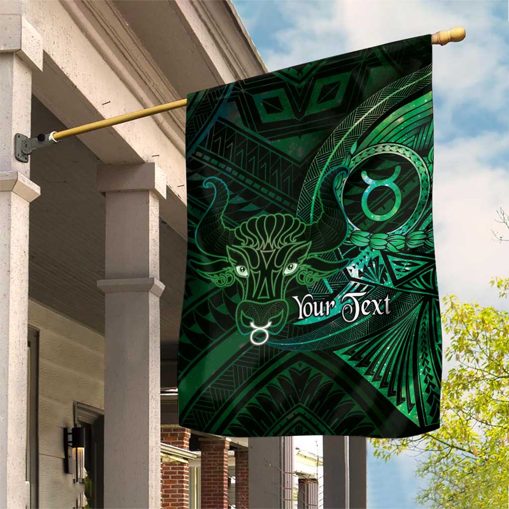 Personalised Polynesia Zodiac Taurus Garden Flag Galaxy Polynesian Pattern Chest Tattoo Style LT14 House Flag Green - Polynesian Pride