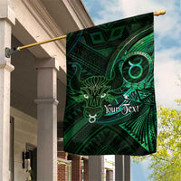 Personalised Polynesia Zodiac Taurus Garden Flag Galaxy Polynesian Pattern Chest Tattoo Style LT14 House Flag Green - Polynesian Pride