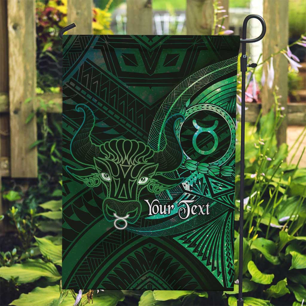 Personalised Polynesia Zodiac Taurus Garden Flag Galaxy Polynesian Pattern Chest Tattoo Style LT14 Garden Flag Green - Polynesian Pride