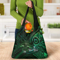Personalised Polynesia Zodiac Taurus Grocery Bag Galaxy Polynesian Pattern Chest Tattoo Style LT14 - Polynesian Pride