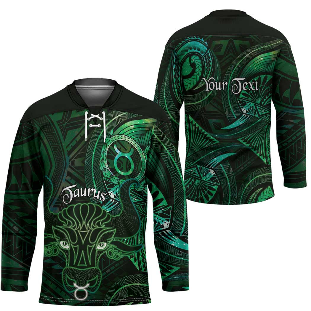 Personalised Polynesia Zodiac Taurus Hockey Jersey Galaxy Polynesian Pattern Chest Tattoo Style LT14 - Polynesian Pride