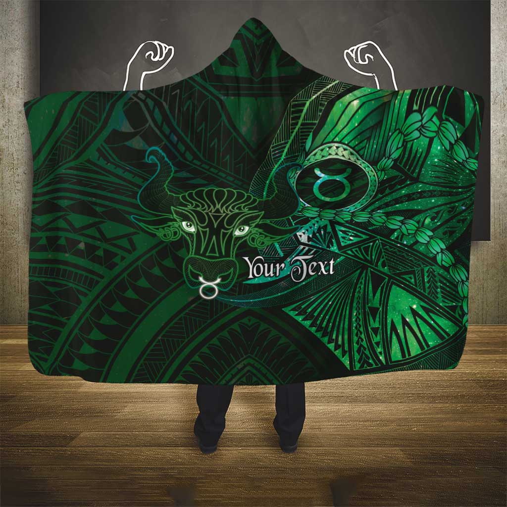 Personalised Polynesia Zodiac Taurus Hooded Blanket Galaxy Polynesian Pattern Chest Tattoo Style LT14 - Polynesian Pride