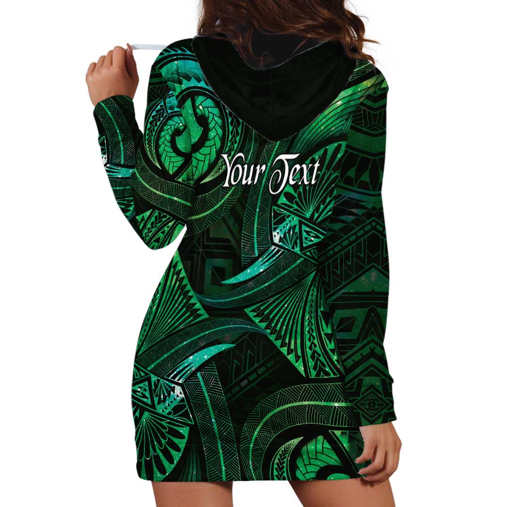 Personalised Polynesia Zodiac Taurus Hoodie Dress Galaxy Polynesian Pattern Chest Tattoo Style LT14 - Polynesian Pride