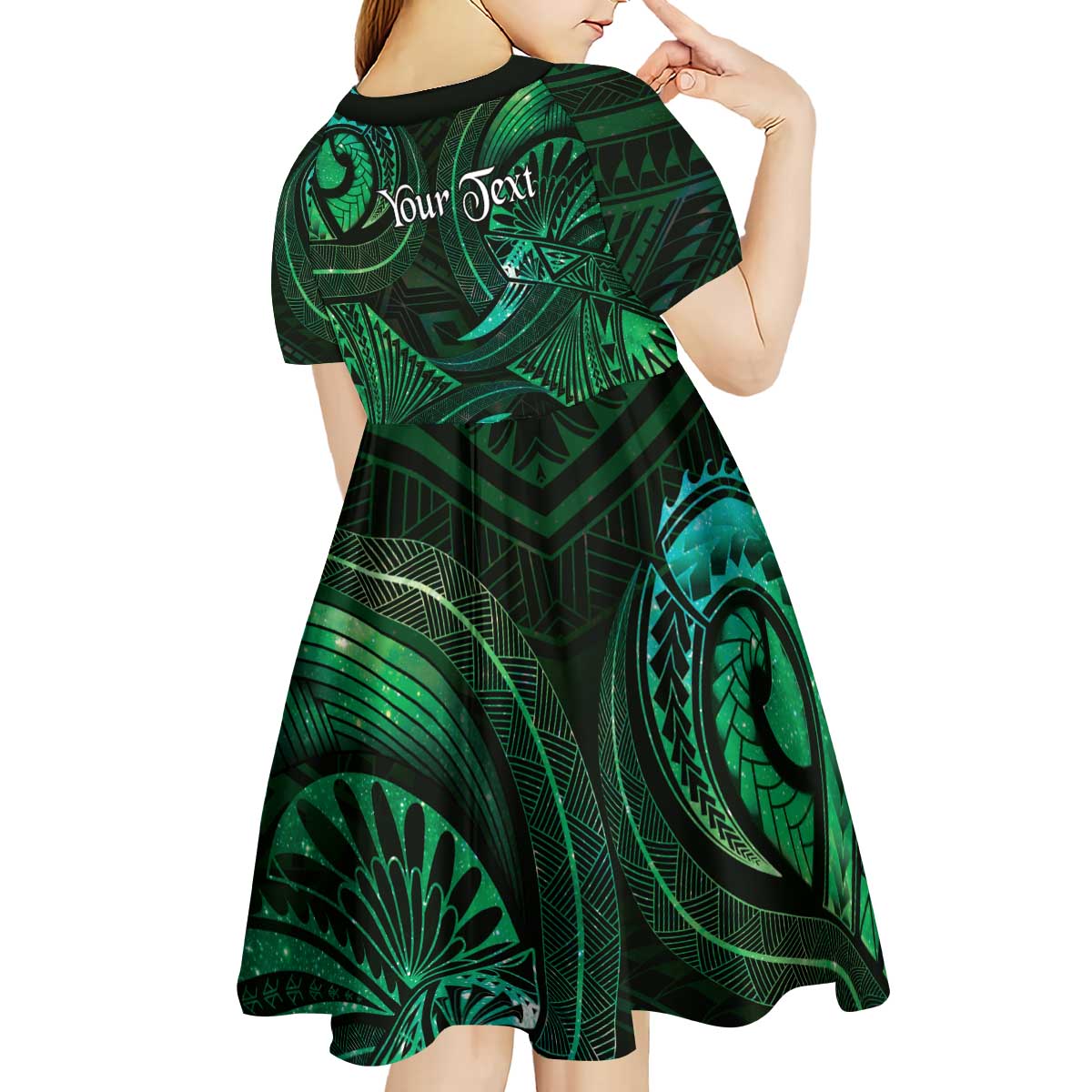 Personalised Polynesia Zodiac Taurus Kid Short Sleeve Dress Galaxy Polynesian Pattern Chest Tattoo Style