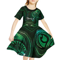 Personalised Polynesia Zodiac Taurus Kid Short Sleeve Dress Galaxy Polynesian Pattern Chest Tattoo Style