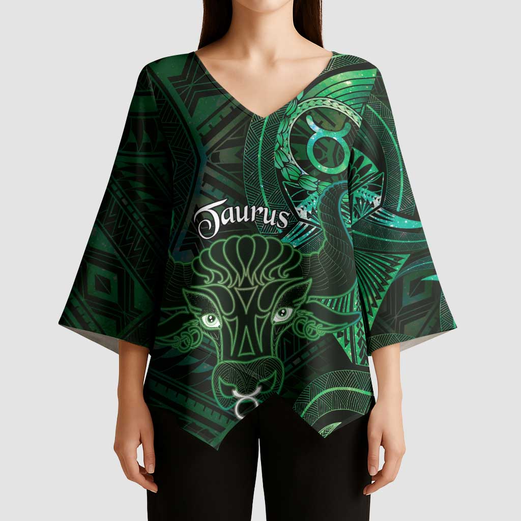 Personalised Polynesia Zodiac Taurus Kimono Sleeve Blouse Galaxy Polynesian Pattern Chest Tattoo Style LT14 - Polynesian Pride