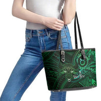 Personalised Polynesia Zodiac Taurus Leather Tote Bag Galaxy Polynesian Pattern Chest Tattoo Style LT14 - Polynesian Pride