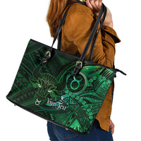 Personalised Polynesia Zodiac Taurus Leather Tote Bag Galaxy Polynesian Pattern Chest Tattoo Style LT14 - Polynesian Pride