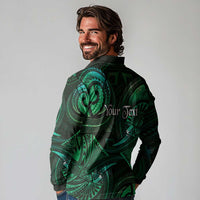 Personalised Polynesia Zodiac Taurus Long Sleeve Polo Shirt Galaxy Polynesian Pattern Chest Tattoo Style LT14 - Polynesian Pride