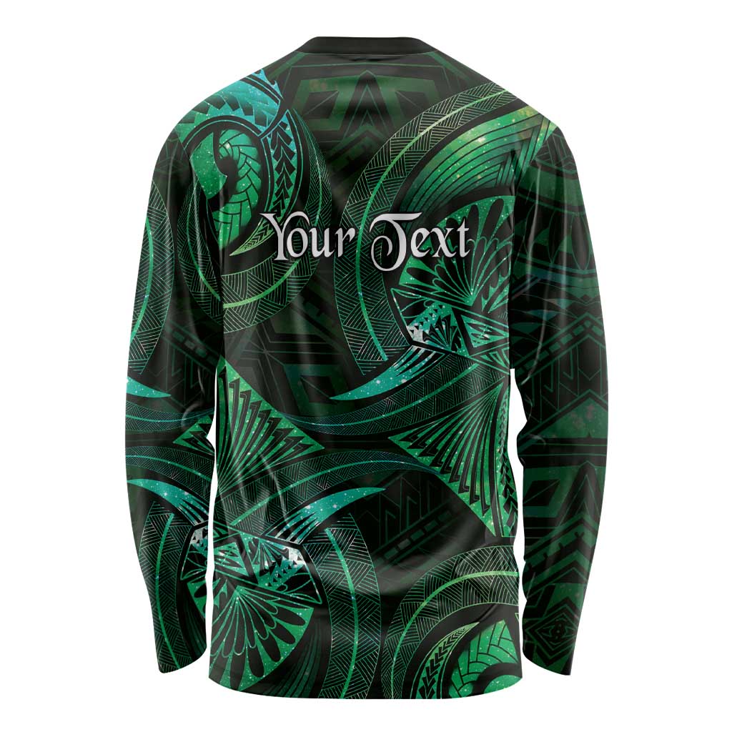 Personalised Polynesia Zodiac Taurus Long Sleeve Shirt Galaxy Polynesian Pattern Chest Tattoo Style LT14 - Polynesian Pride