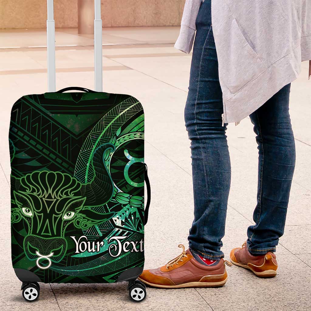 Personalised Polynesia Zodiac Taurus Luggage Cover Galaxy Polynesian Pattern Chest Tattoo Style LT14 Green - Polynesian Pride