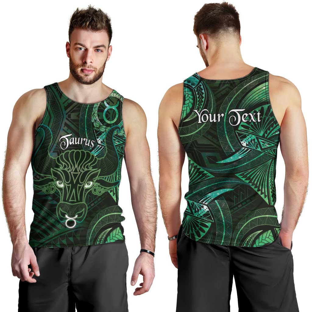 Personalised Polynesia Zodiac Taurus Men Tank Top Galaxy Polynesian Pattern Chest Tattoo Style LT14 - Polynesian Pride