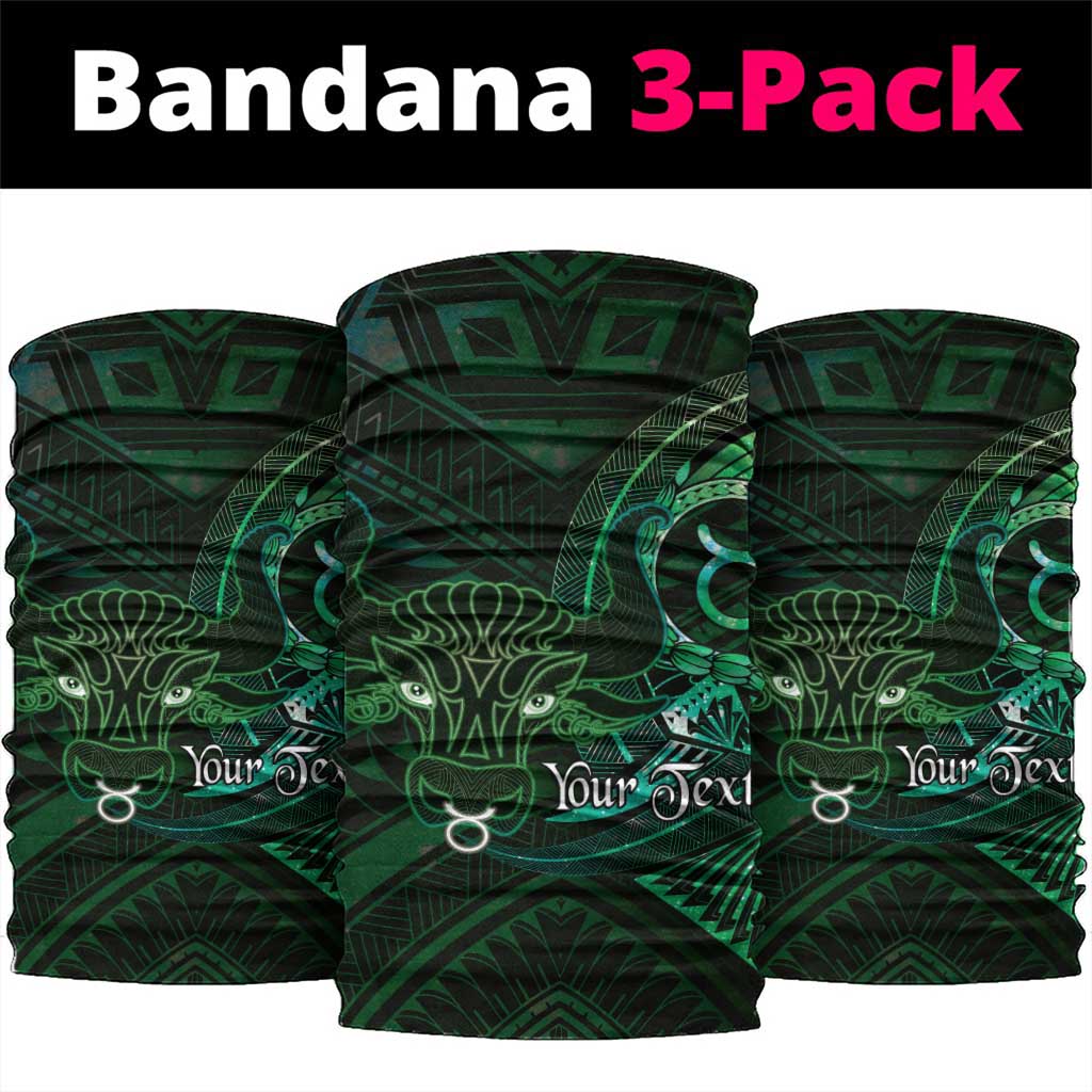 Personalised Polynesia Zodiac Taurus Neck Gaiter Galaxy Polynesian Pattern Chest Tattoo Style LT14 package One Size: 25*50cm Green - Polynesian Pride