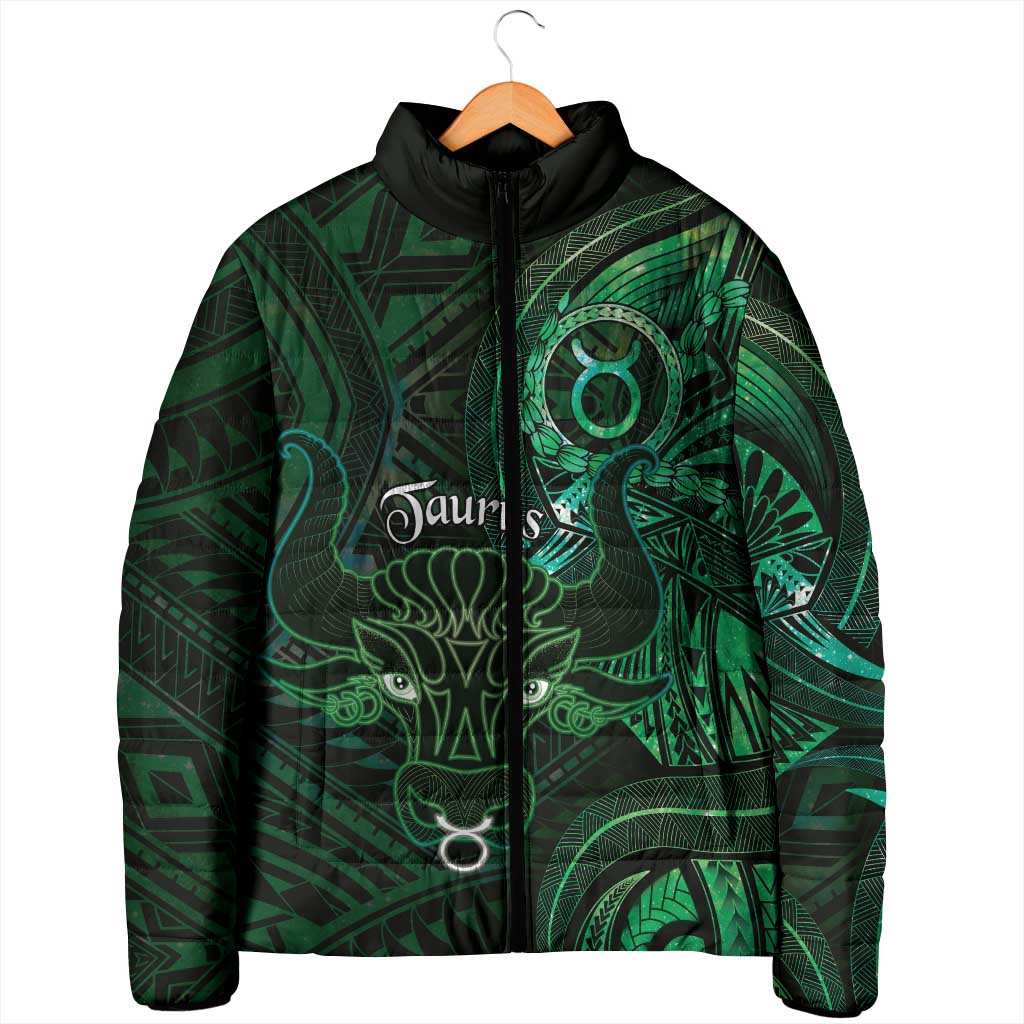 Personalised Polynesia Zodiac Taurus Padded Jacket Galaxy Polynesian Pattern Chest Tattoo Style LT14 - Polynesian Pride
