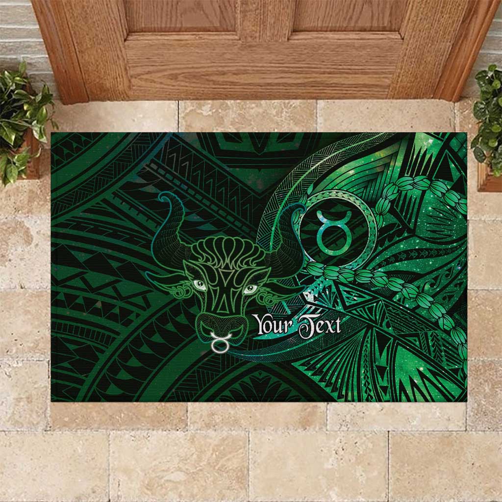 Personalised Polynesia Zodiac Taurus Rubber Doormat Galaxy Polynesian Pattern Chest Tattoo Style
