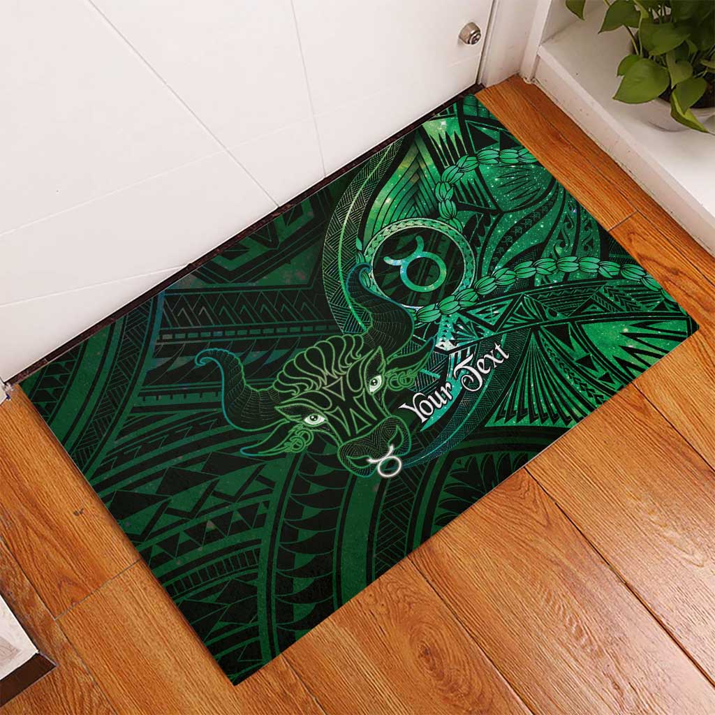Personalised Polynesia Zodiac Taurus Rubber Doormat Galaxy Polynesian Pattern Chest Tattoo Style