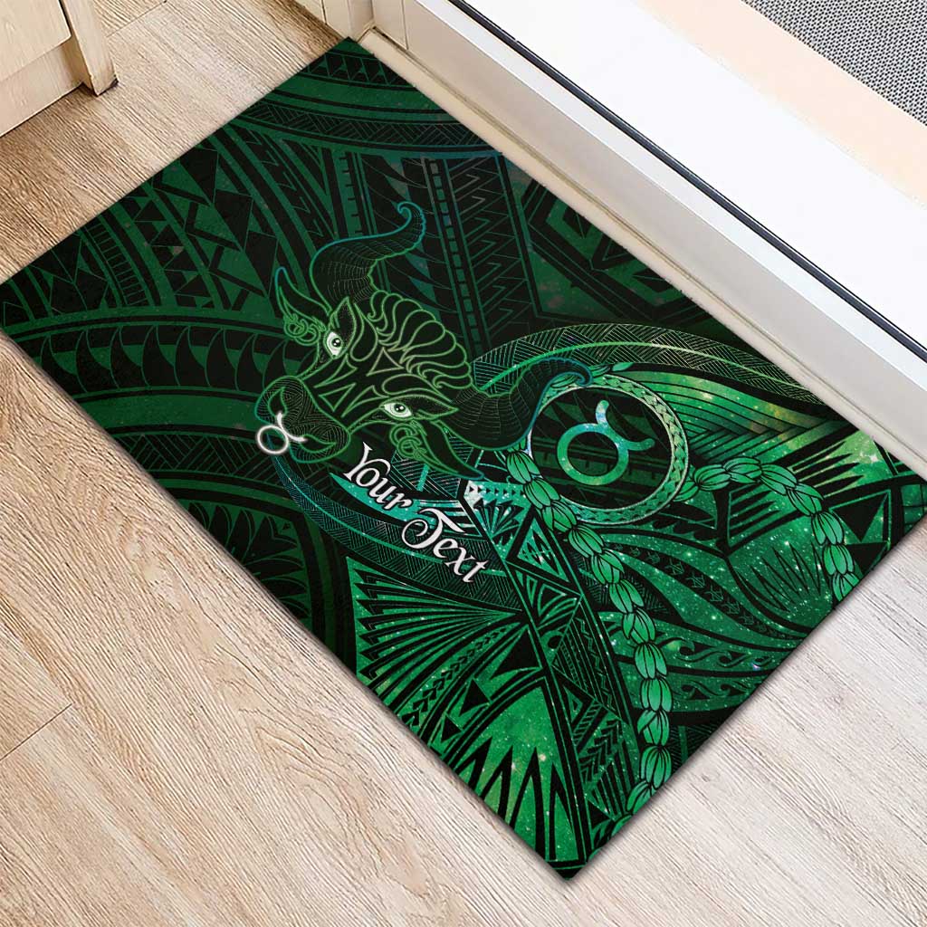 Personalised Polynesia Zodiac Taurus Rubber Doormat Galaxy Polynesian Pattern Chest Tattoo Style