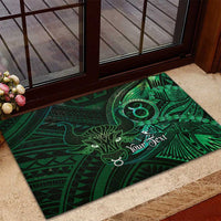 Personalised Polynesia Zodiac Taurus Rubber Doormat Galaxy Polynesian Pattern Chest Tattoo Style