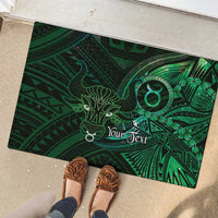Personalised Polynesia Zodiac Taurus Rubber Doormat Galaxy Polynesian Pattern Chest Tattoo Style