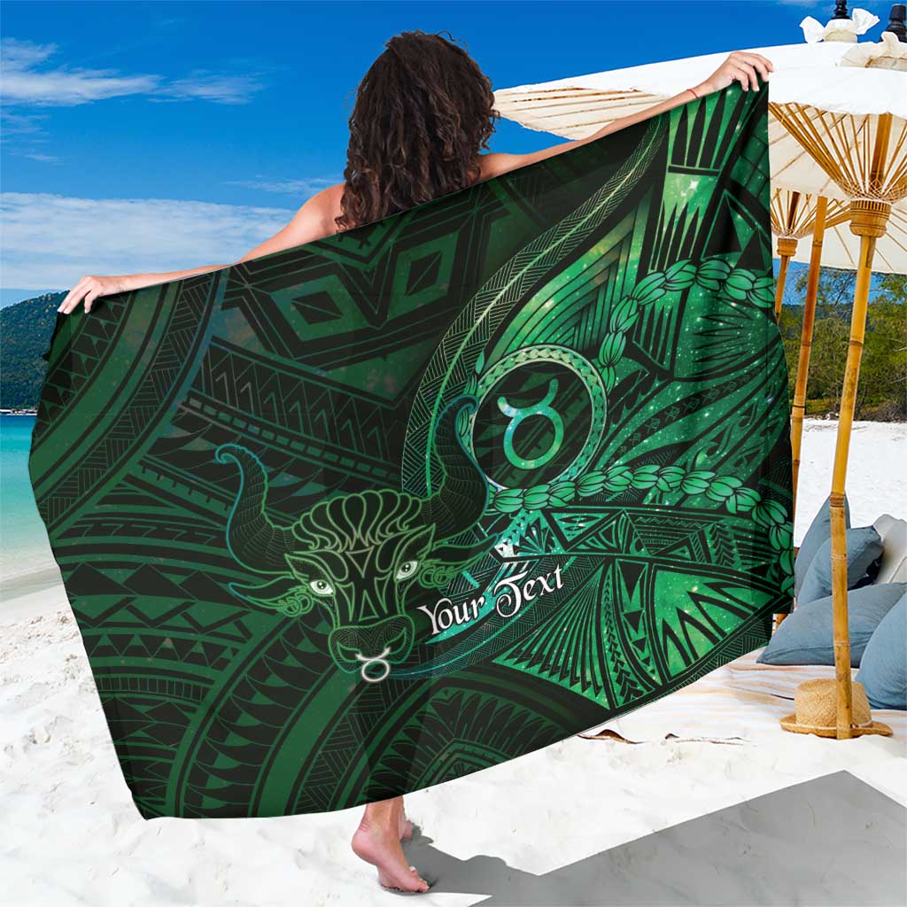 Personalised Polynesia Zodiac Taurus Sarong Galaxy Polynesian Pattern Chest Tattoo Style LT14 One Size 44 x 66 inches Green - Polynesian Pride