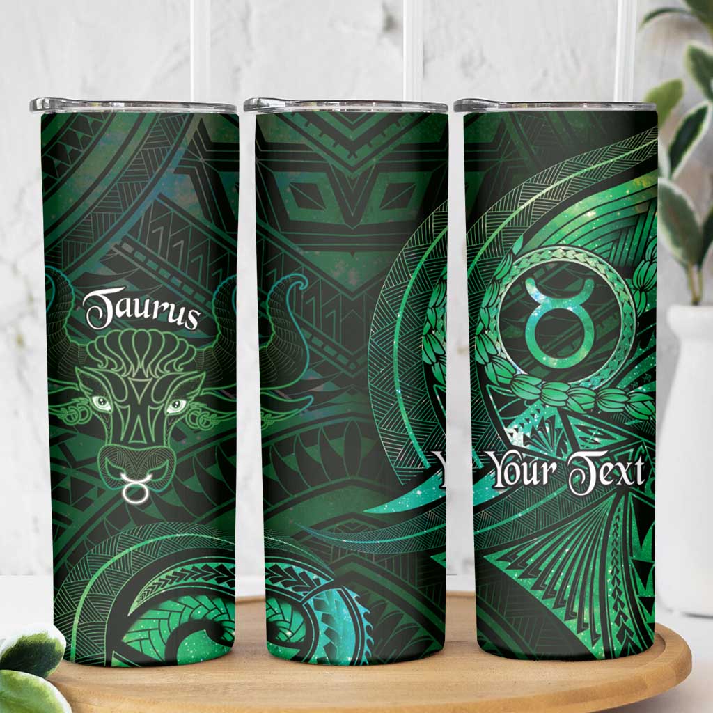 Personalised Polynesia Zodiac Taurus Skinny Tumbler Galaxy Polynesian Pattern Chest Tattoo Style LT14 - Polynesian Pride