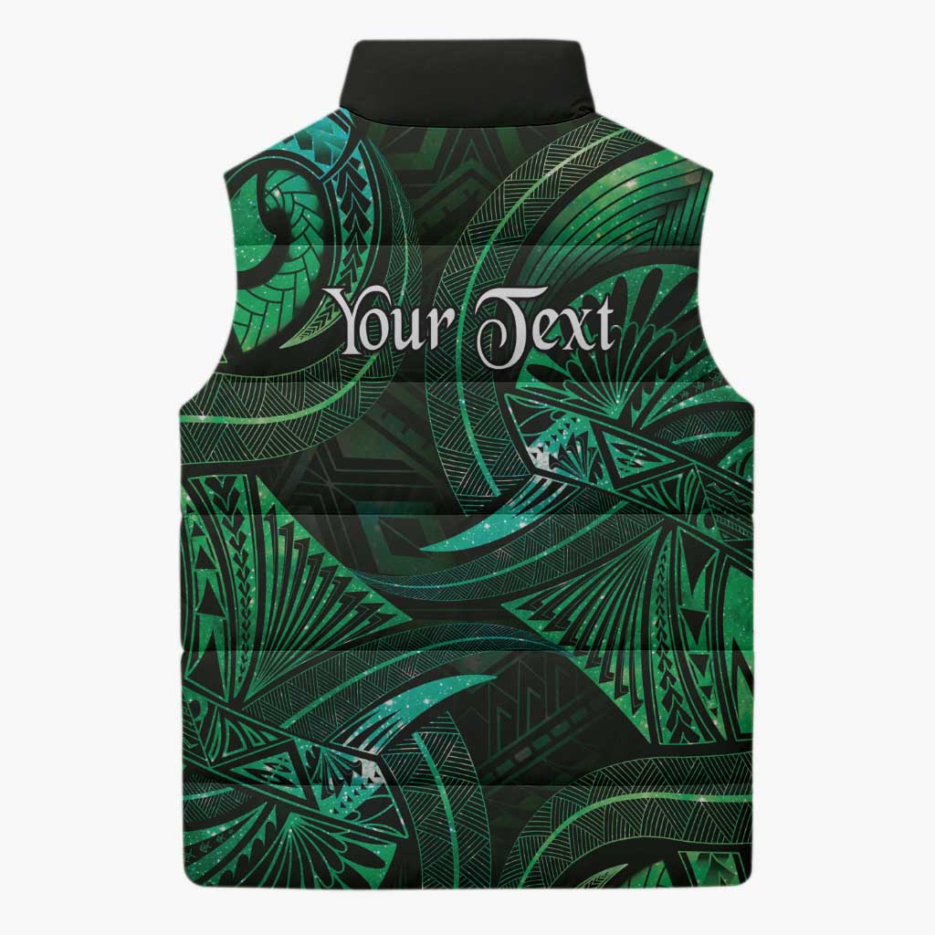 Personalised Polynesia Zodiac Taurus Sleeveless Puffer Jacket Galaxy Polynesian Pattern Chest Tattoo Style LT14 - Polynesian Pride