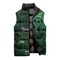 Personalised Polynesia Zodiac Taurus Sleeveless Puffer Jacket Galaxy Polynesian Pattern Chest Tattoo Style LT14 - Polynesian Pride