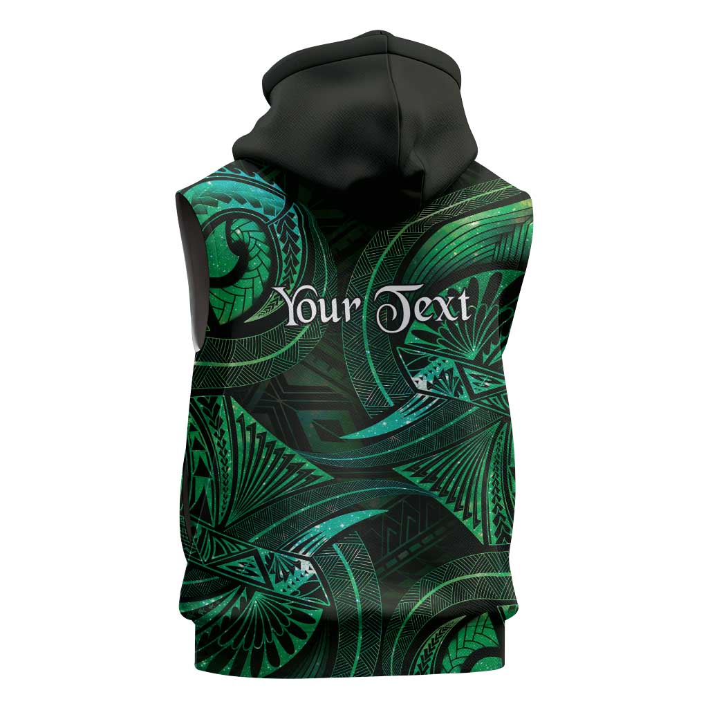 Personalised Polynesia Zodiac Taurus Sleeveless Zip Hoodie Galaxy Polynesian Pattern Chest Tattoo Style LT14 - Polynesian Pride