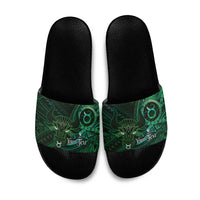 Personalised Polynesia Zodiac Taurus Slide Sandals Galaxy Polynesian Pattern Chest Tattoo Style