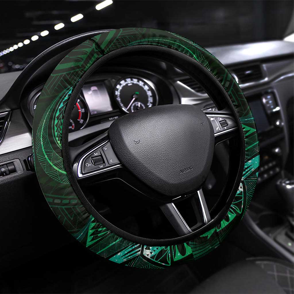 Polynesia Zodiac Taurus Steering Wheel Cover Galaxy Polynesian Pattern Chest Tattoo Style