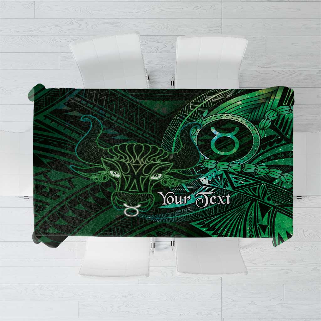 Personalised Polynesia Zodiac Taurus Tablecloth Galaxy Polynesian Pattern Chest Tattoo Style LT14 Green - Polynesian Pride