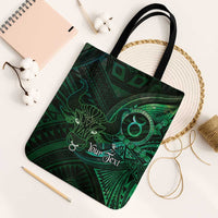 Personalised Polynesia Zodiac Taurus Tote Bag Galaxy Polynesian Pattern Chest Tattoo Style LT14 Black Strap One Size Green - Polynesian Pride
