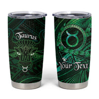 Personalised Polynesia Zodiac Taurus Tumbler Cup Galaxy Polynesian Pattern Chest Tattoo Style LT14 Green - Polynesian Pride
