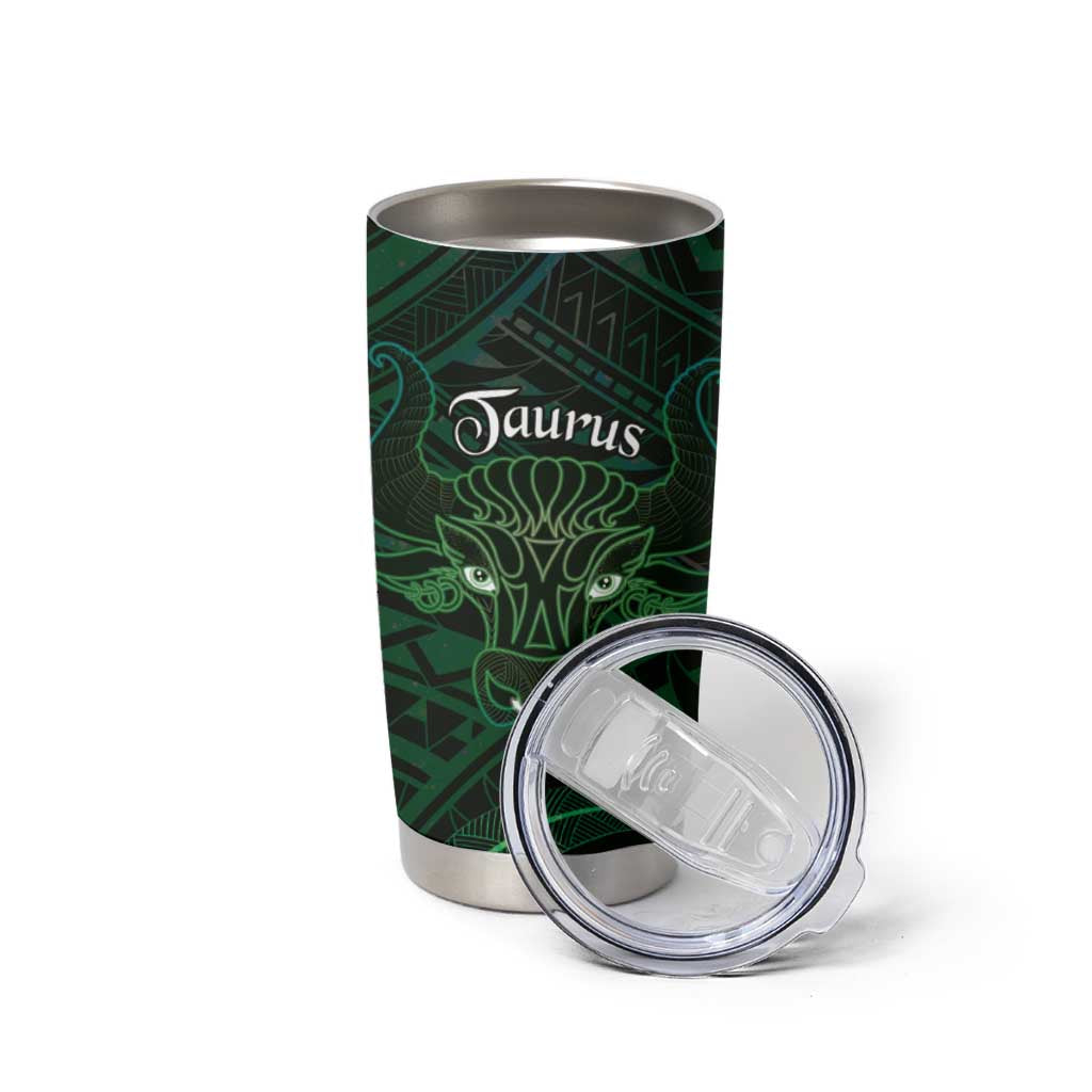 Personalised Polynesia Zodiac Taurus Tumbler Cup Galaxy Polynesian Pattern Chest Tattoo Style LT14 - Polynesian Pride