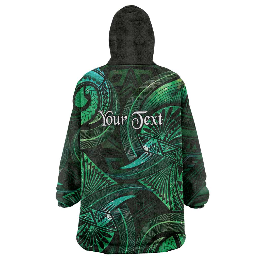 Personalised Polynesia Zodiac Taurus Wearable Blanket Hoodie Galaxy Polynesian Pattern Chest Tattoo Style LT14 - Polynesian Pride