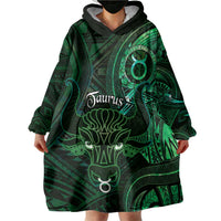 Personalised Polynesia Zodiac Taurus Wearable Blanket Hoodie Galaxy Polynesian Pattern Chest Tattoo Style LT14 - Polynesian Pride