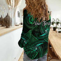Personalised Polynesia Zodiac Taurus Women Casual Shirt Galaxy Polynesian Pattern Chest Tattoo Style LT14 - Polynesian Pride