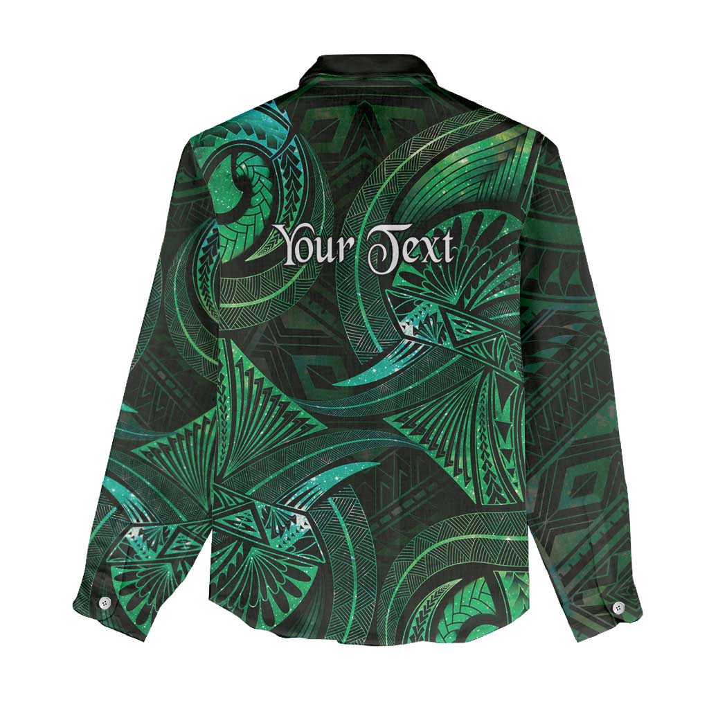 Personalised Polynesia Zodiac Taurus Women Casual Shirt Galaxy Polynesian Pattern Chest Tattoo Style LT14 - Polynesian Pride