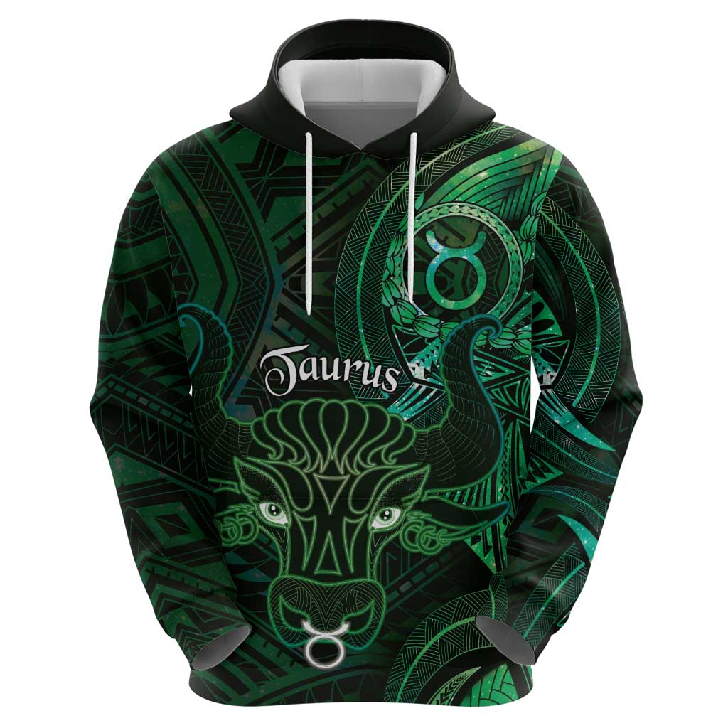 Personalised Polynesia Zodiac Taurus Zip Hoodie Galaxy Polynesian Pattern Chest Tattoo Style LT14 - Polynesian Pride