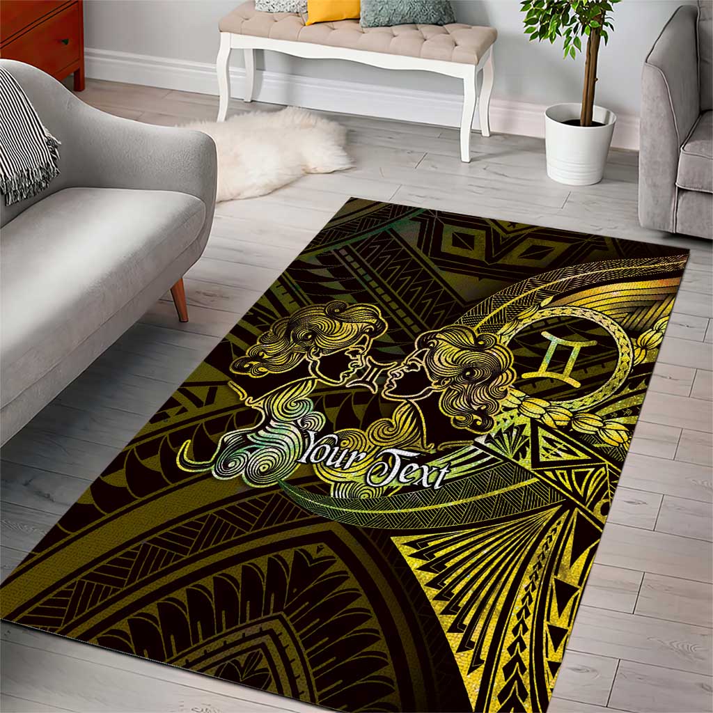 Personalised Polynesia Zodiac Gemini Area Rug Galaxy Polynesian Pattern Chest Tattoo Style LT14 - Polynesian Pride