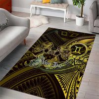 Personalised Polynesia Zodiac Gemini Area Rug Galaxy Polynesian Pattern Chest Tattoo Style LT14 - Polynesian Pride