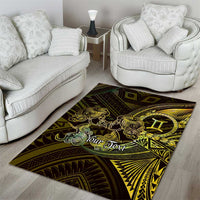 Personalised Polynesia Zodiac Gemini Area Rug Galaxy Polynesian Pattern Chest Tattoo Style LT14 - Polynesian Pride