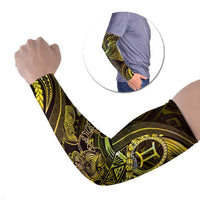 Personalised Polynesia Zodiac Gemini Arm Sleeves Galaxy Polynesian Pattern Chest Tattoo Style LT14 Set of 2 Yellow - Polynesian Pride
