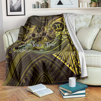 Personalised Polynesia Zodiac Gemini Blanket Galaxy Polynesian Pattern Chest Tattoo Style LT14 Yellow - Polynesian Pride